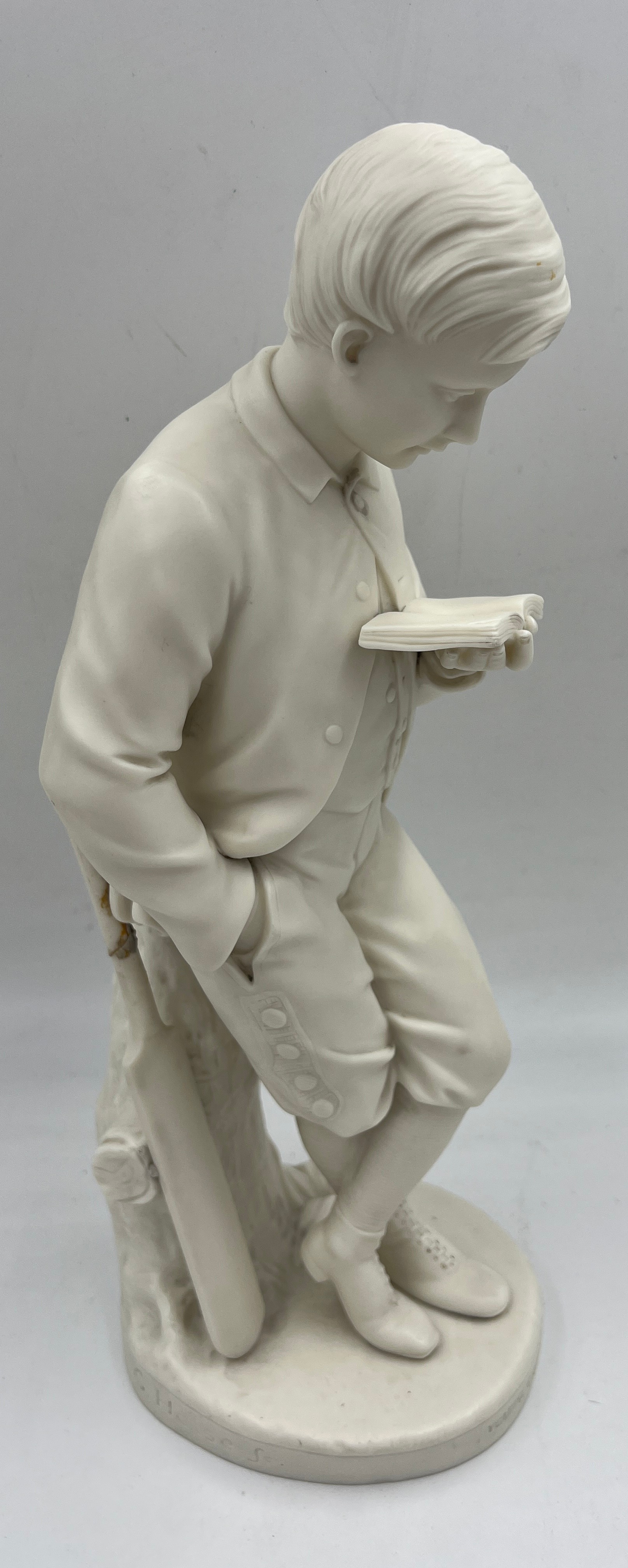 Parian ware ceramics to include Copeland ‘Young England’, after the original by G. Halse 40cm h - Image 7 of 10