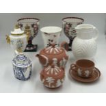 A collection of ceramics to include Two Wemyss Royal Doulton Goblets to commemorate The Queen Mother