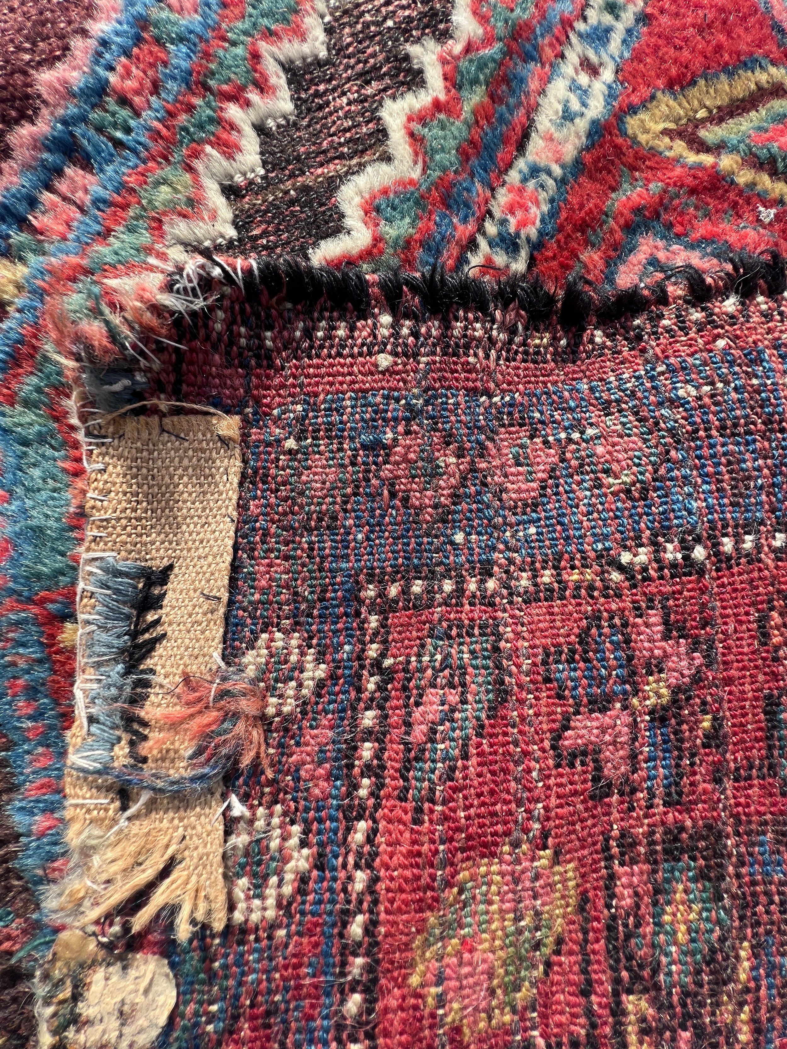 An orange and blue ground wool rug. 278cm x 131cm. - Bild 9 aus 9