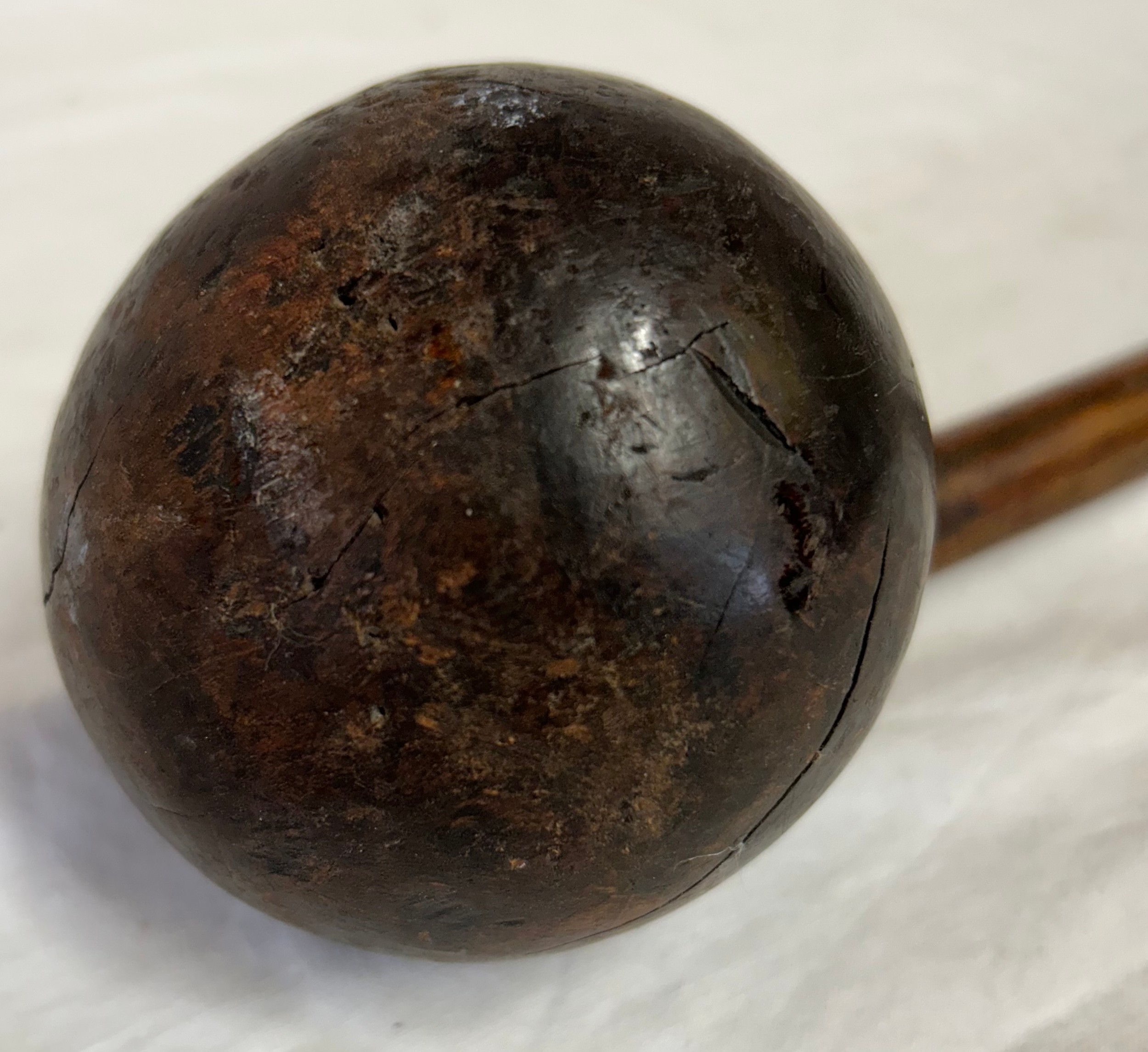 A Tribal throwing/fighting club with a heavy bulbous root head ? 58cm l - Image 2 of 4