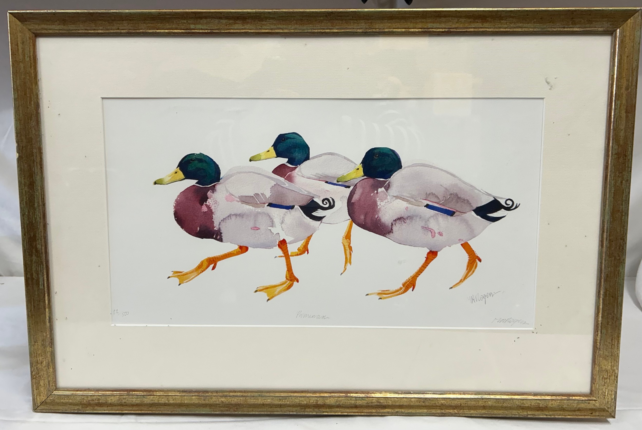 Three limited edition watercolour prints by Mary Ann Rogers to include 'Alarm' (248/500) image - Bild 3 aus 10