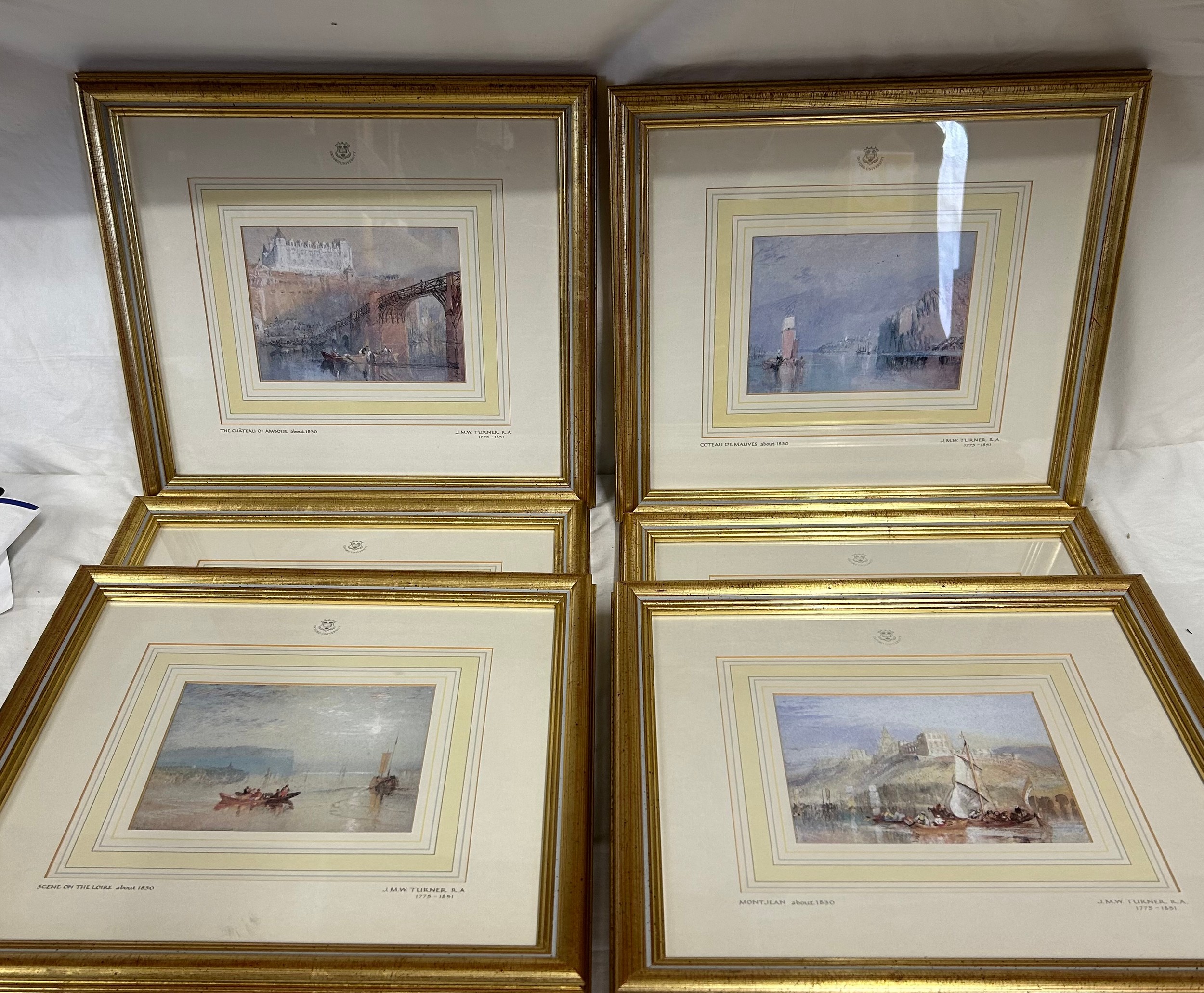 Collection of six Oxford University limited edition prints The Rivers of France Collection by JMW