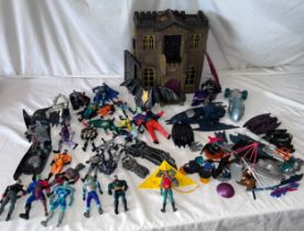 A large collection of mostly original Kenner Batman figures to include, Ertl diecast Batmobile