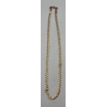 A 9 carat gold yellow and white gold chain necklace. Length 44cm. Weight 11.5gm.
