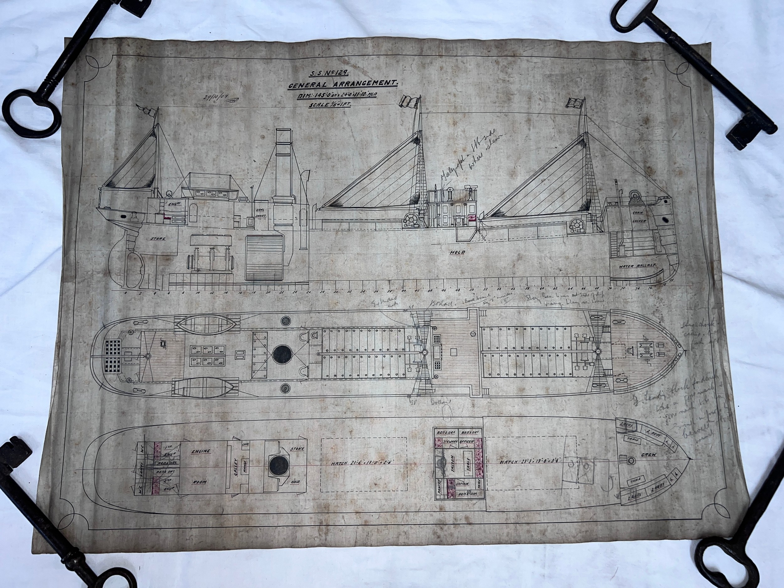 Ship plans, Goole Ship Building & Repairing Co Ltd. to include S.S. Thames 129, S.S. Cottingham 103, - Bild 4 aus 18