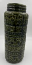 A large mid 20thC green German vase. 42cm h.