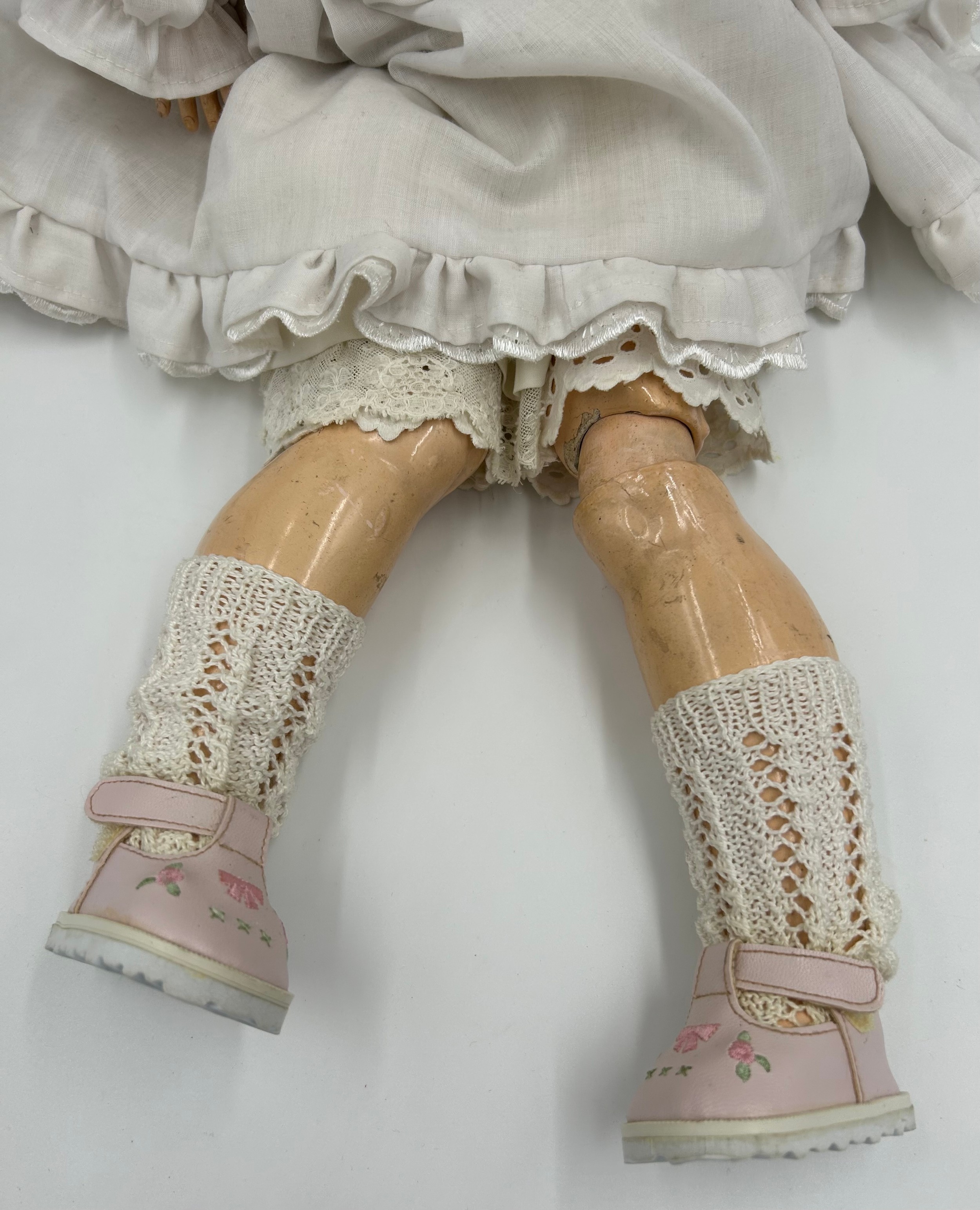 Large A.C.M Bergmann Bisque headed Doll, marked 1916, 6 1/2 to back of neck. Jointed limbs on - Bild 2 aus 10