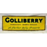 An original metal sign advertising Golliberry Robertson's Bramble Seedless, A Perfect Jelly