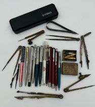 Various pens, majority Parker to include a 585 with 14ct gold nib and matching ballpoint, other ball