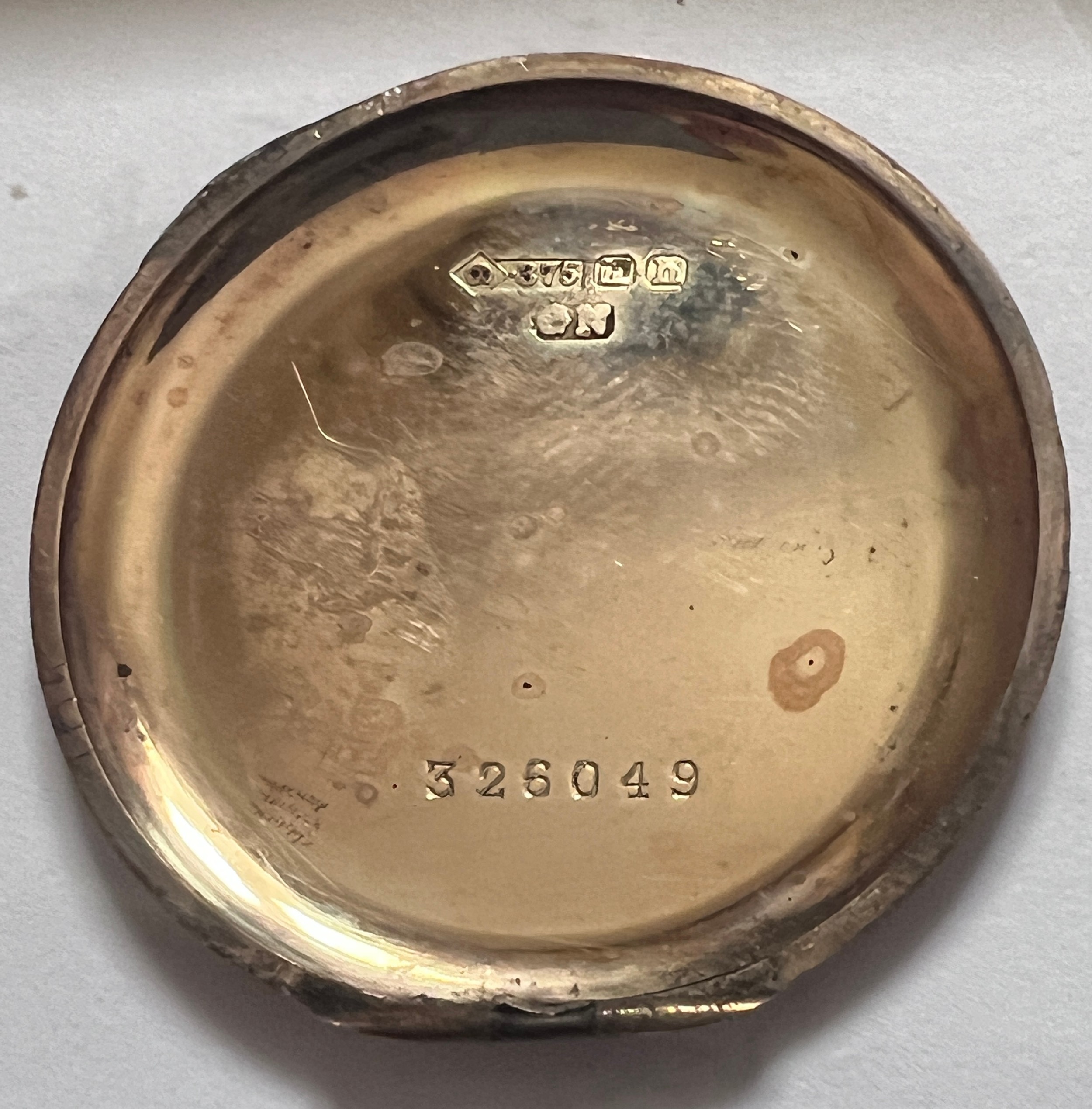A 9ct gold cased watch. Marked S & Co. Winds and goes. Lacking second hand. Missing crystal. - Image 4 of 5