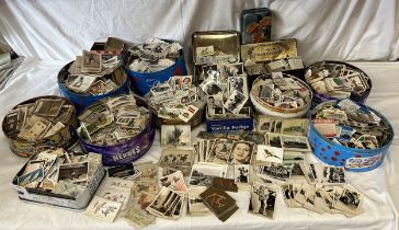 A quantity of various cigarette cards in tins to include Sarony, J. Wix & Sons Ltd, Cavanders Ltd,