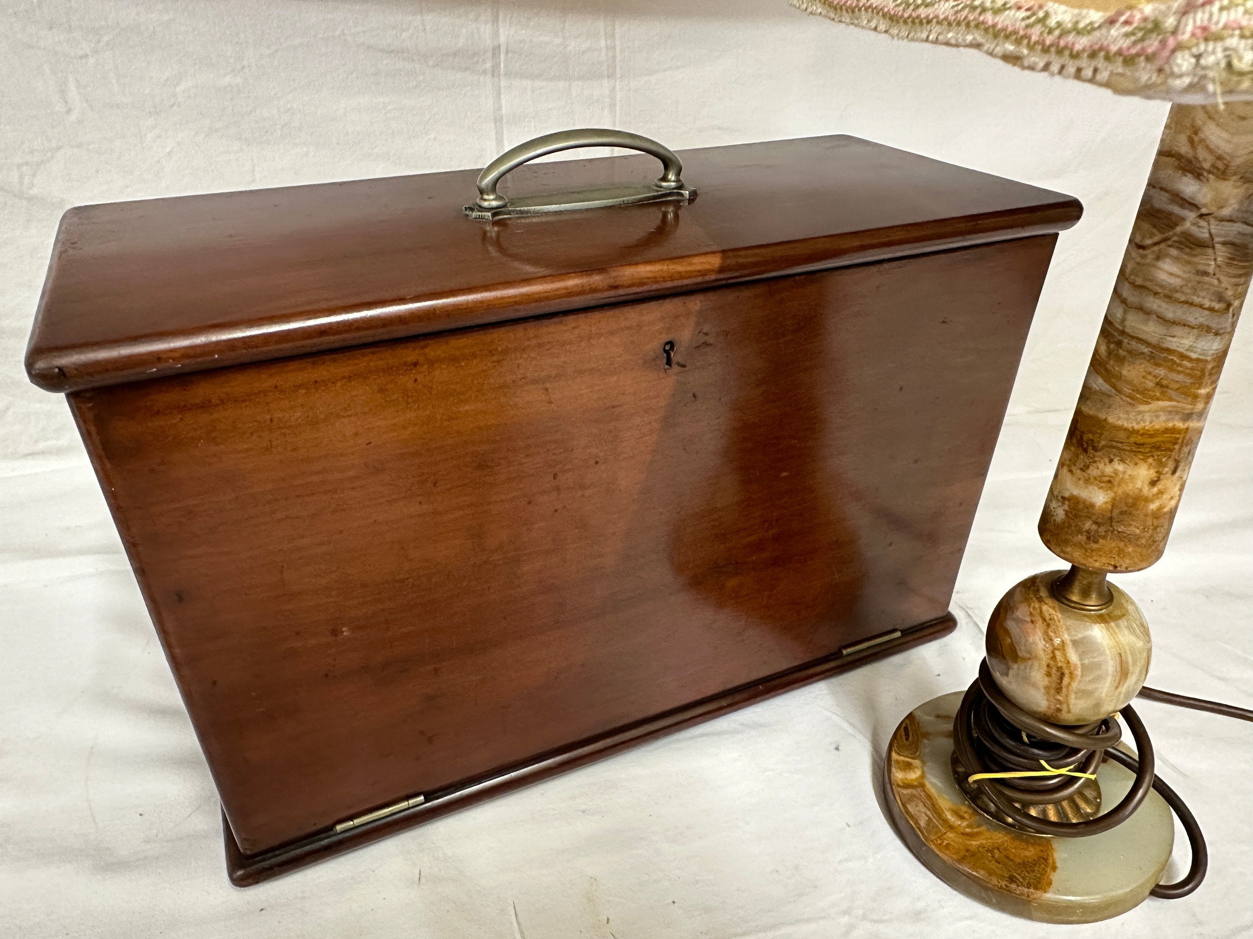 Miscellany to include a 19thC travelling mahogany letter rack approx. 24.5cm h x 39cm w 16cm d, - Bild 6 aus 8