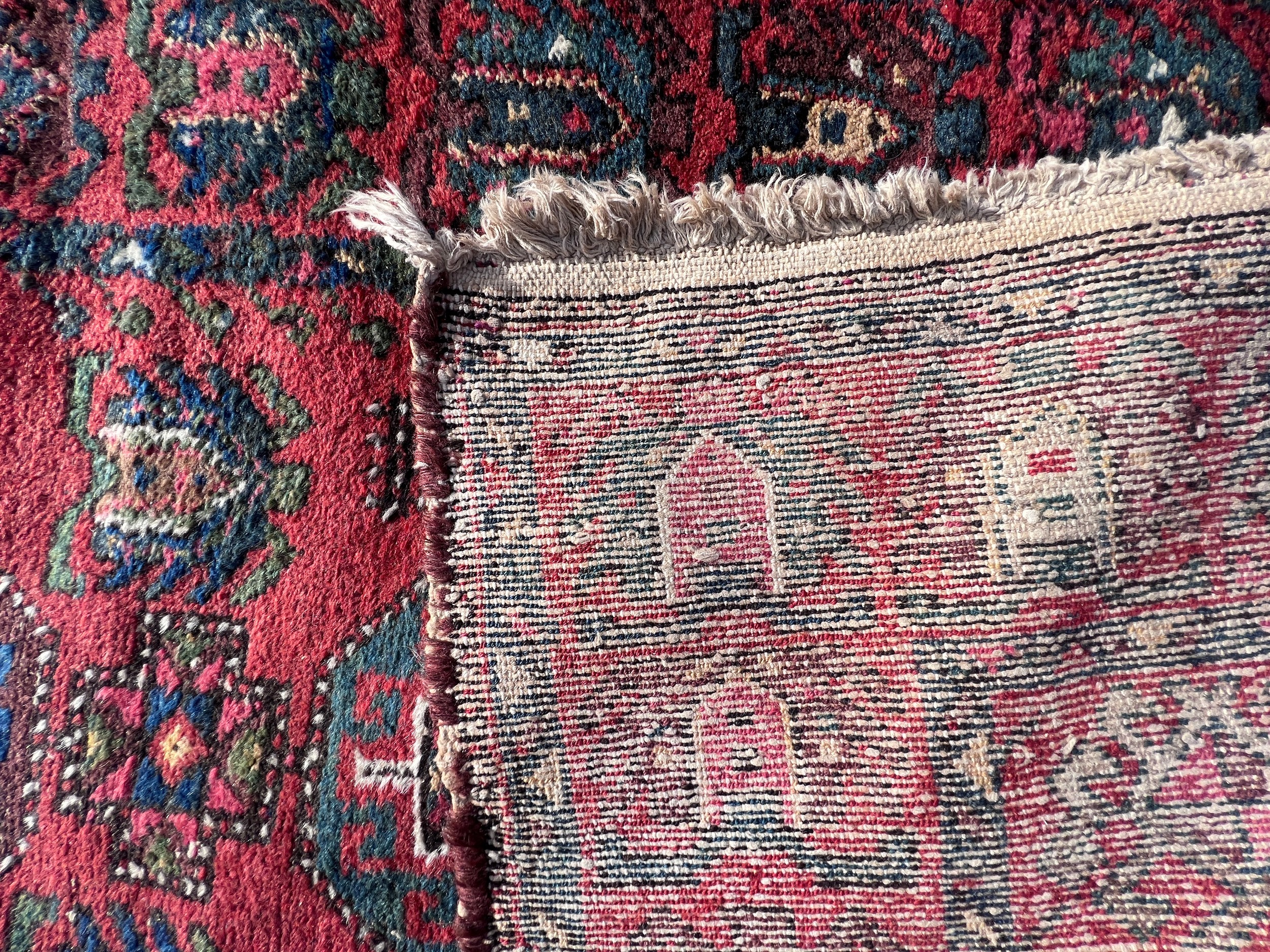 A red ground wool carpet runner 273 x 80cm. - Bild 5 aus 8