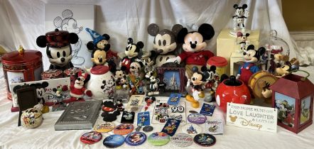 Large collection of Disney Items to include Ceramic Money Boxes, Soft Toys, Walt Disney World