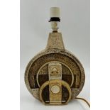 Troika Pottery Wheel Lamp with geometric relief motifs. Signed to base Troika Cornwall. Ht to top of