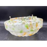Vintage white, green and orange ceiling light shade approx 32cm across.