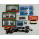 Three boxed Bachmann 393-026 Bogie Goods Van Nocton Estates, 2 x 393-053 De Class Open Bogie Wagon