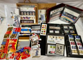An accumulation of GB booklets, presentation packs, mini-sheets and loose stamps. Duplication of