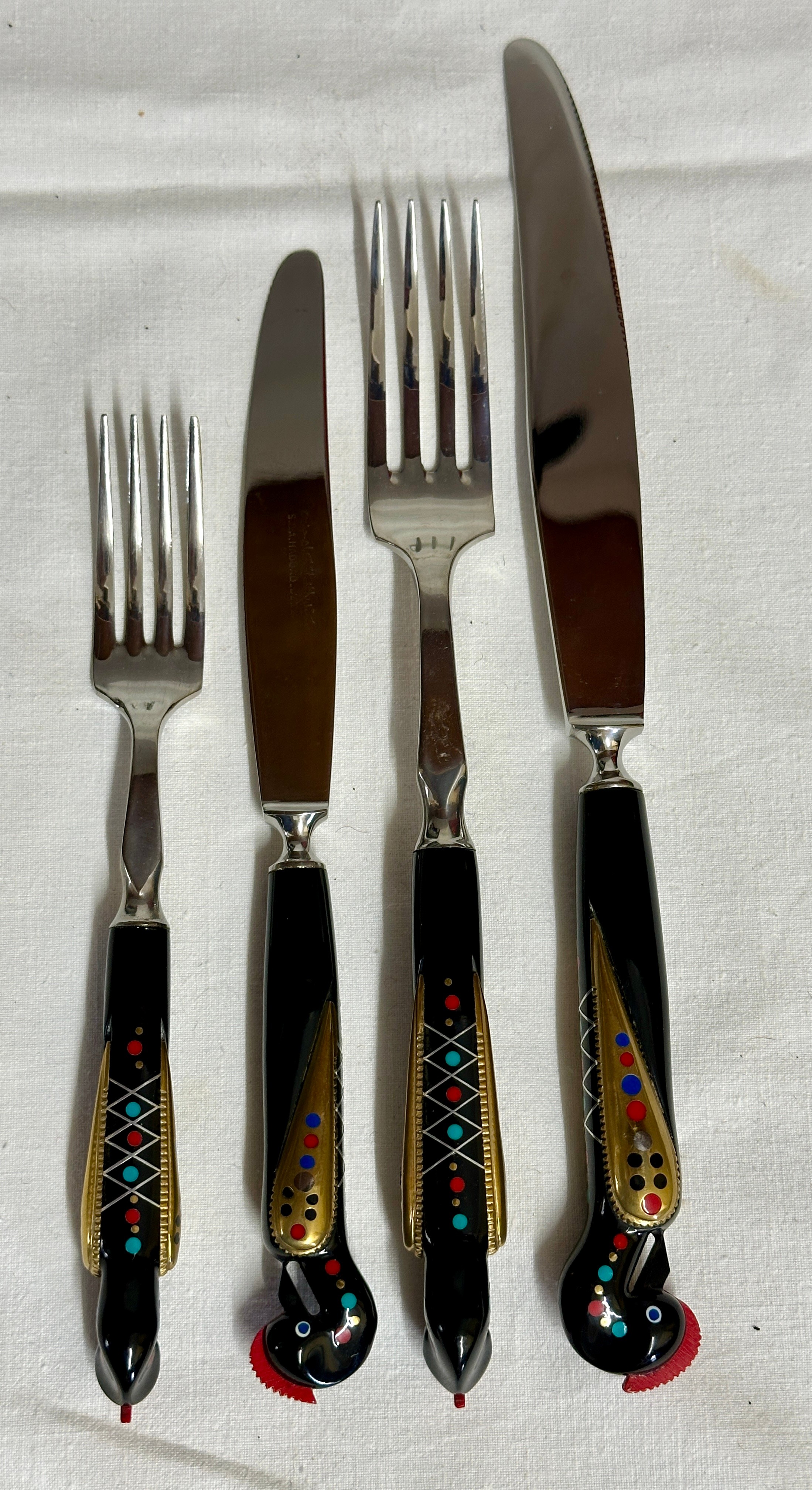 A vintage cased 12 piece Jezzine Phoenix cutlery set comprising of a 6 place setting 6 forks, 6 - Bild 2 aus 5