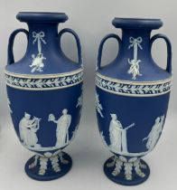A pair of Wedgwood Jasperware vases, 23cm h.