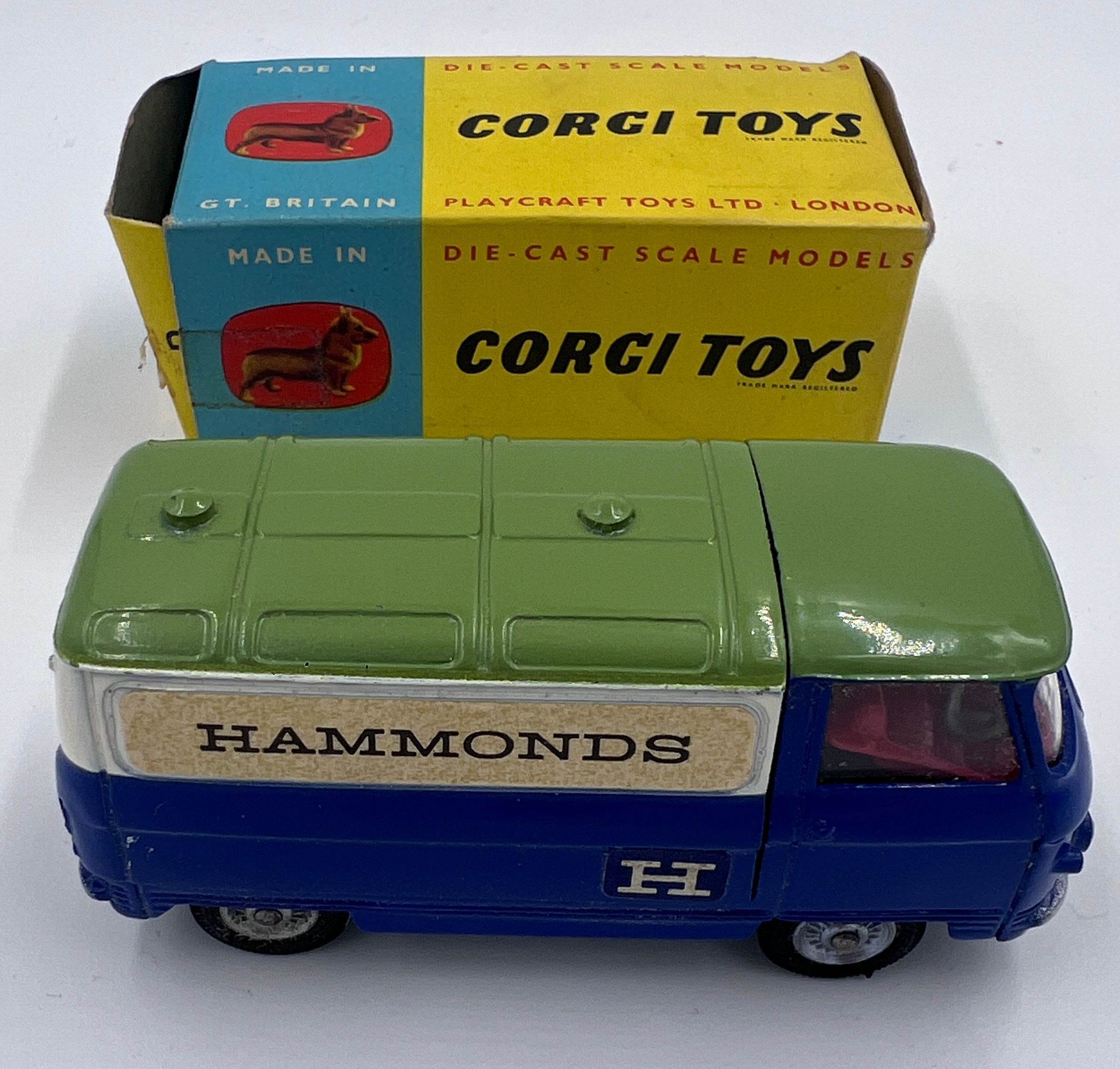 Corgi 462 Commer "Hammonds" Promotional Van in original box - finished in blue with a green roof,