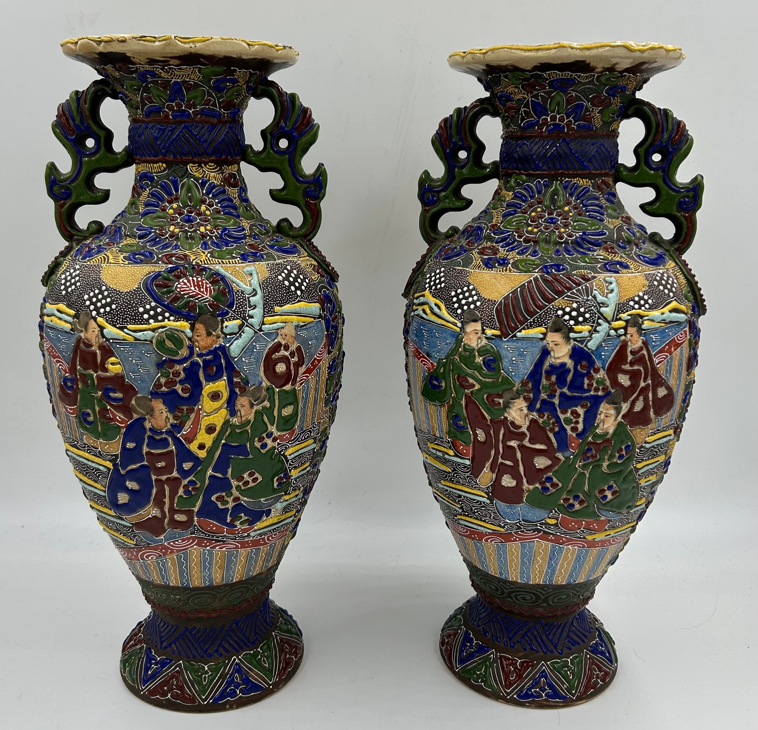 Pair of early 20th Century Japanese Vases (40cm).