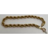 A 9 carat gold rope twist bracelet. 19cm l. Weight 4.1gm.