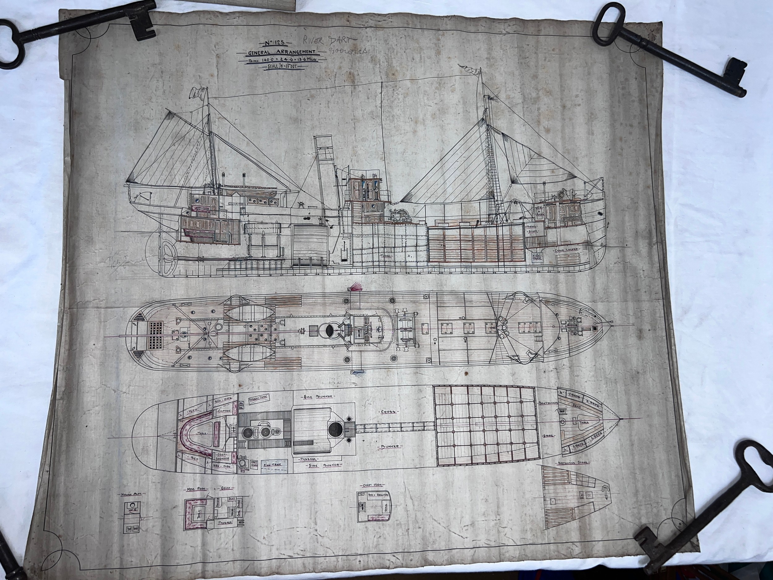 Ship plans, Goole Ship Building & Repairing Co Ltd. to include S.S. Thames 129, S.S. Cottingham 103, - Bild 13 aus 18