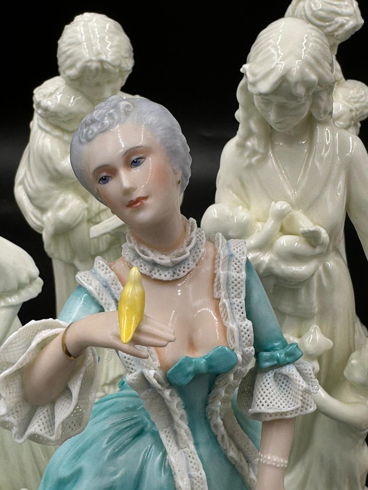 A large collection of ceramic figurines to include Coalport Innocence, Here comes the Bride, - Image 5 of 9