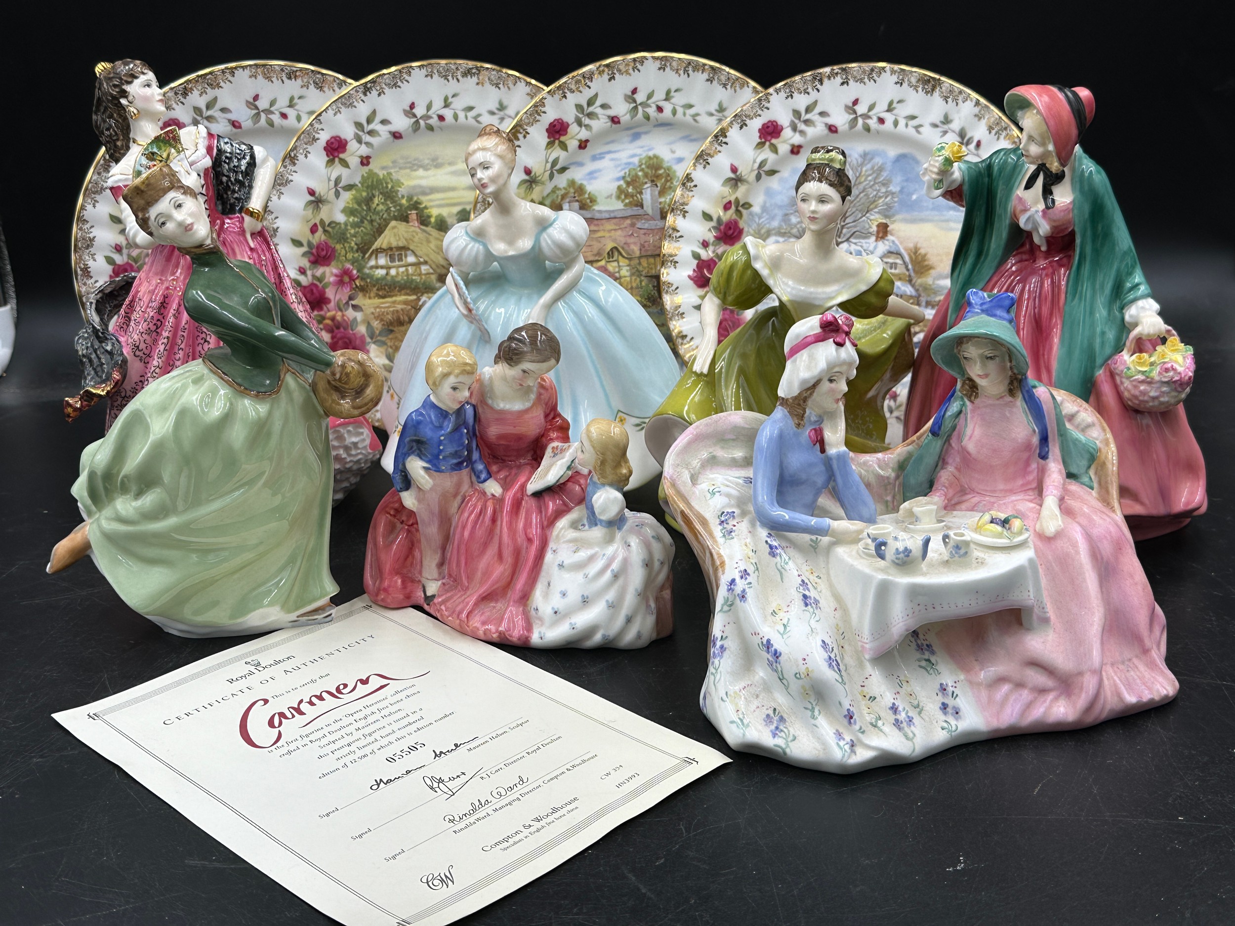 Royal Doulton figurines to include Carmen 5505 limited edition with certificate, Afternoon Tea HN - Image 2 of 7