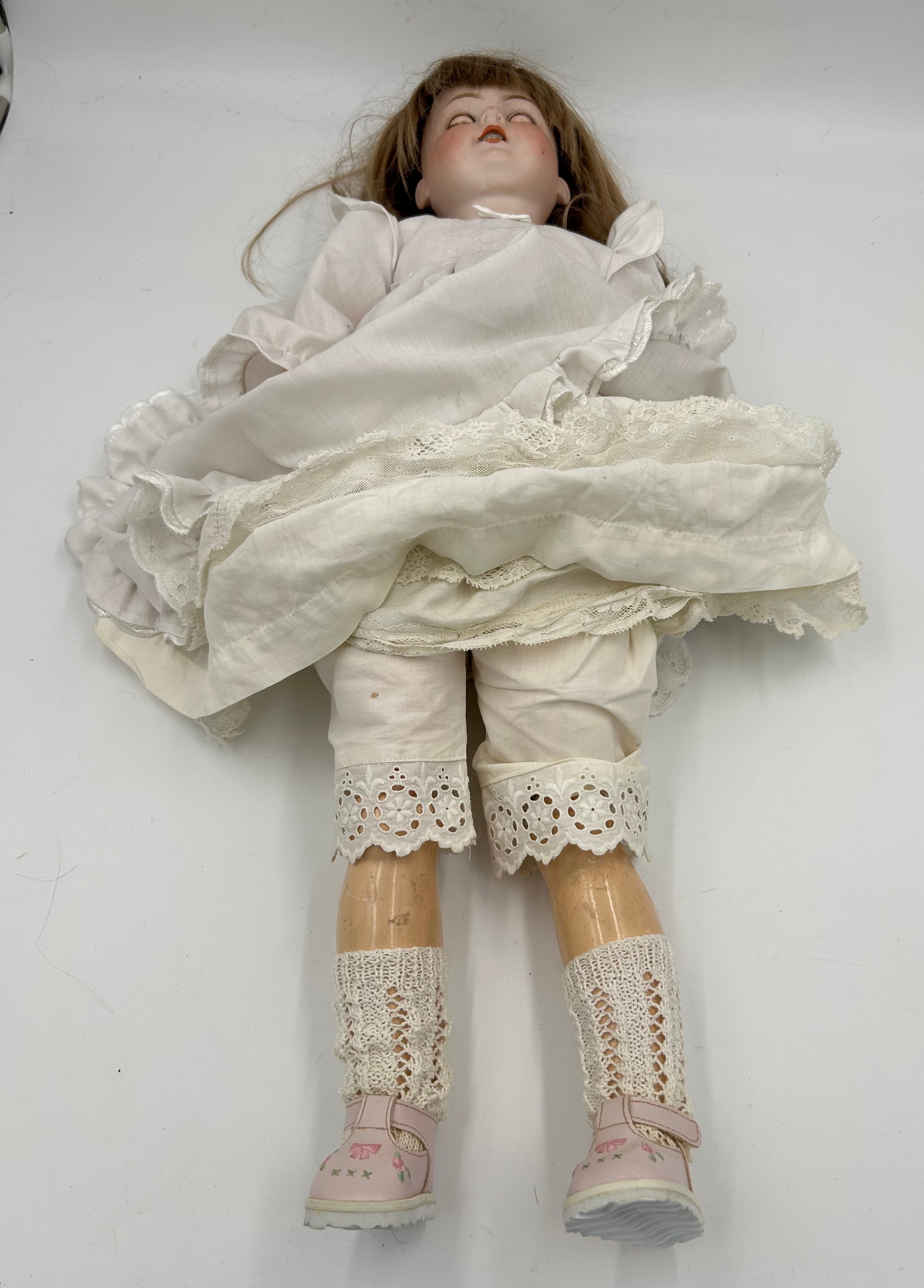 Large A.C.M Bergmann Bisque headed Doll, marked 1916, 6 1/2 to back of neck. Jointed limbs on - Bild 7 aus 10