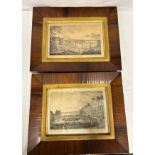 Two 19th century prints of Scarborough in Rosewood frames to include Cliff and Terrace 1828 and View
