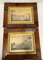 Two 19th century prints of Scarborough in Rosewood frames to include Cliff and Terrace 1828 and View