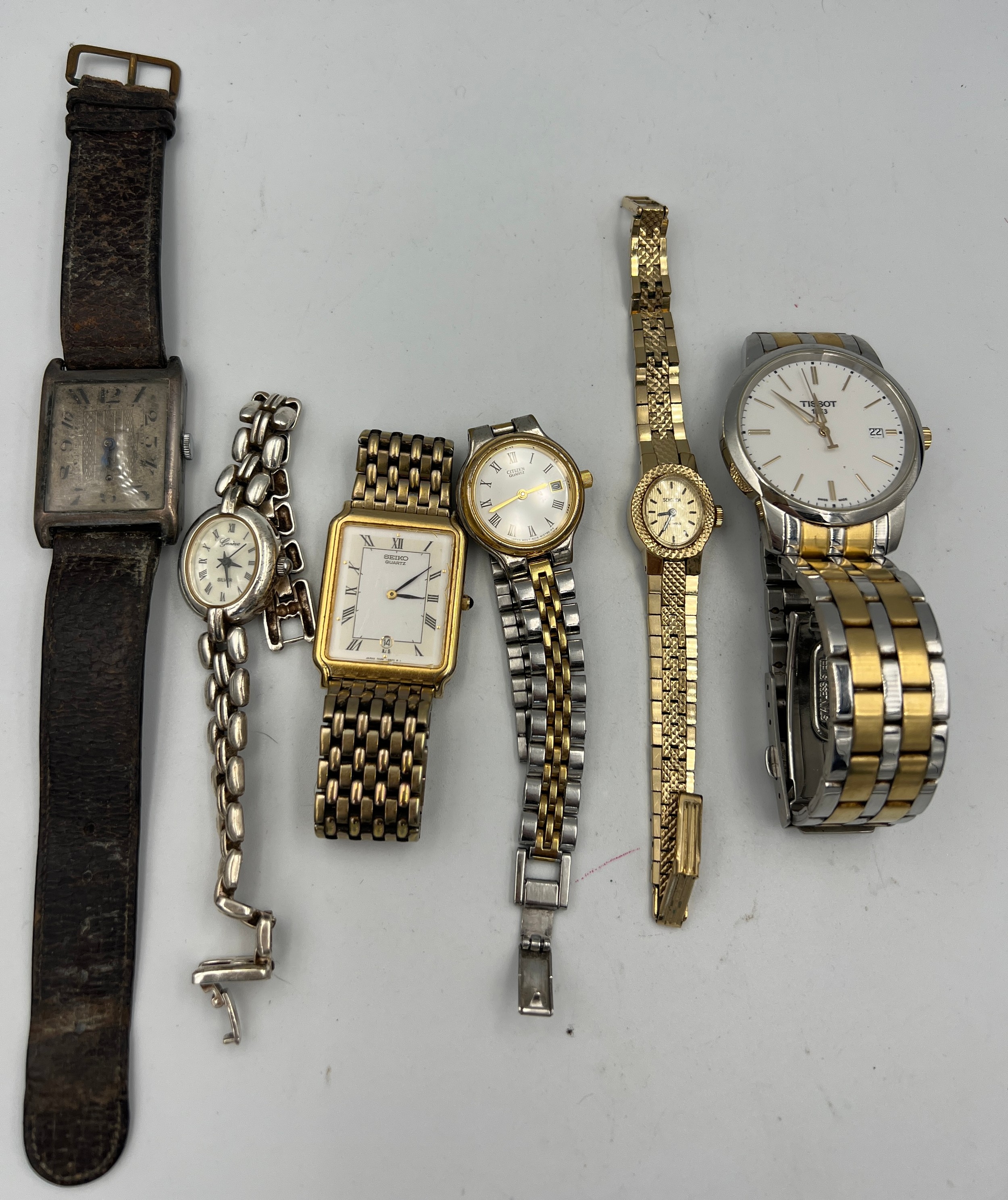 Six various gentlemen’s and ladies wristwatches to include Tissot 1853, Seiko quartz, Sekonda,
