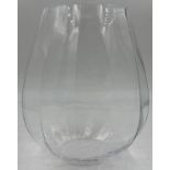 A Georg Jensen Denmark clear glass vase. Marked to base. 29cm h.