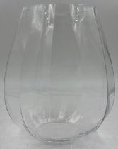 A Georg Jensen Denmark clear glass vase. Marked to base. 29cm h.