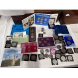 Various coins to include 26 x Crowns, The First World War 2 pound coin, 1 pound note, The Great