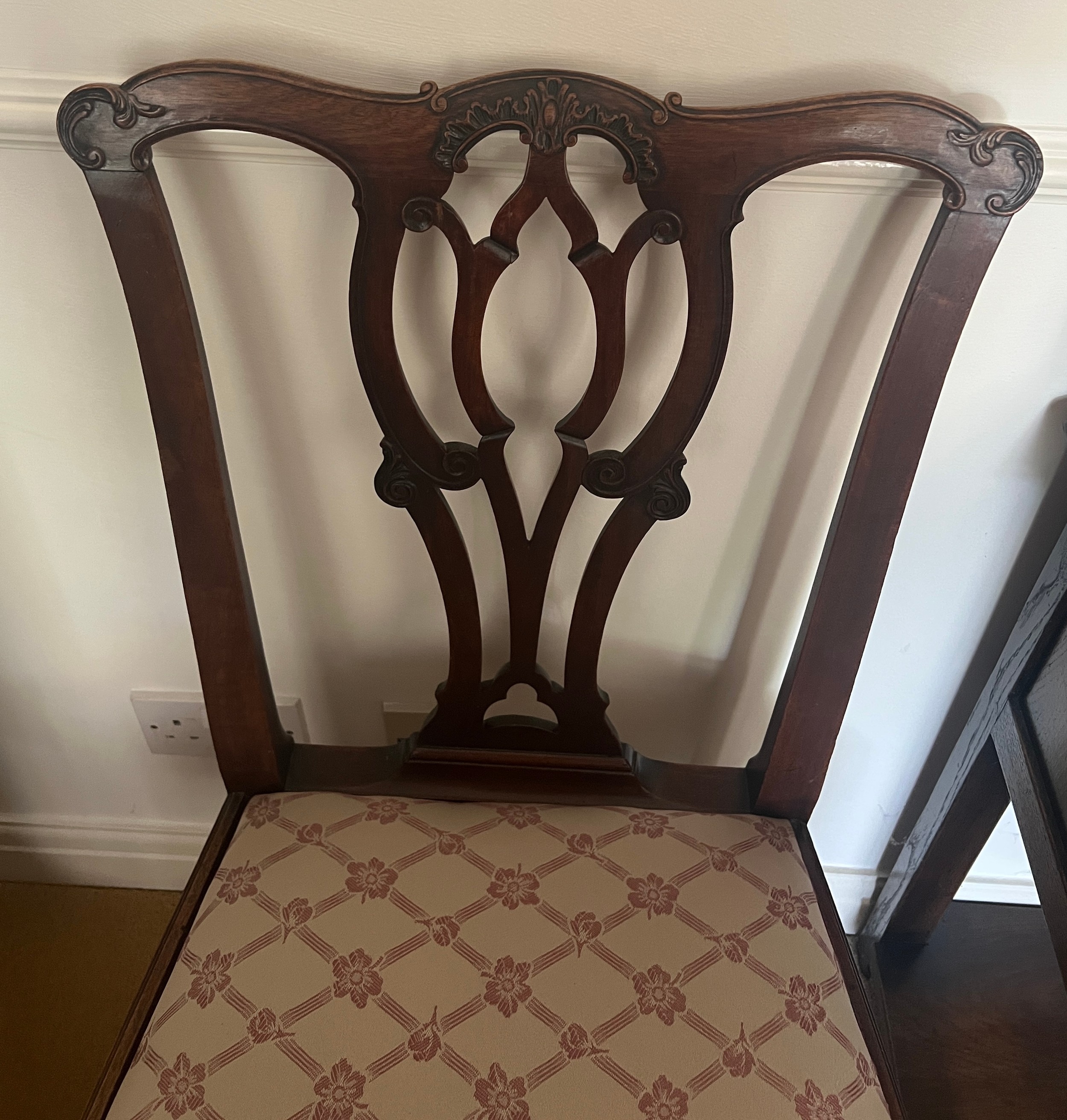 An 18thC mahogany Chippendale style chair with drop in seat. 93cm h to back. - Image 3 of 3