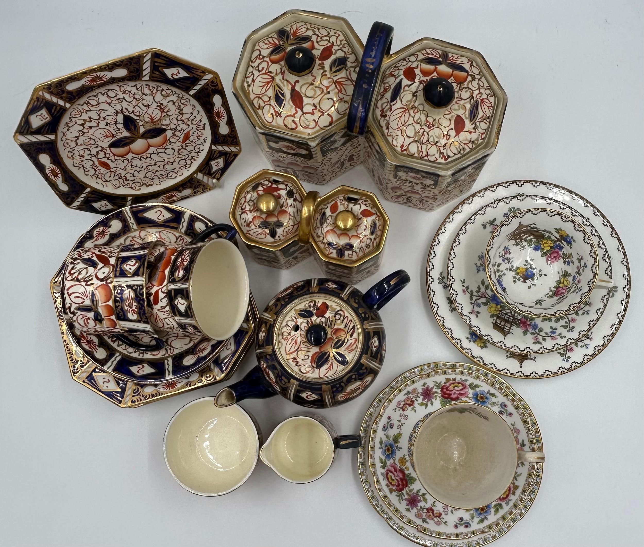 Selection of Wade Heath/Arthur Wood Imari style cereamics consisting of twin style biscuit barrel; - Image 5 of 9