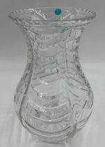 A Tiffany & Co, Royal Brierley Crystal Flower Vase, Swag design, faint makers mark on the base,