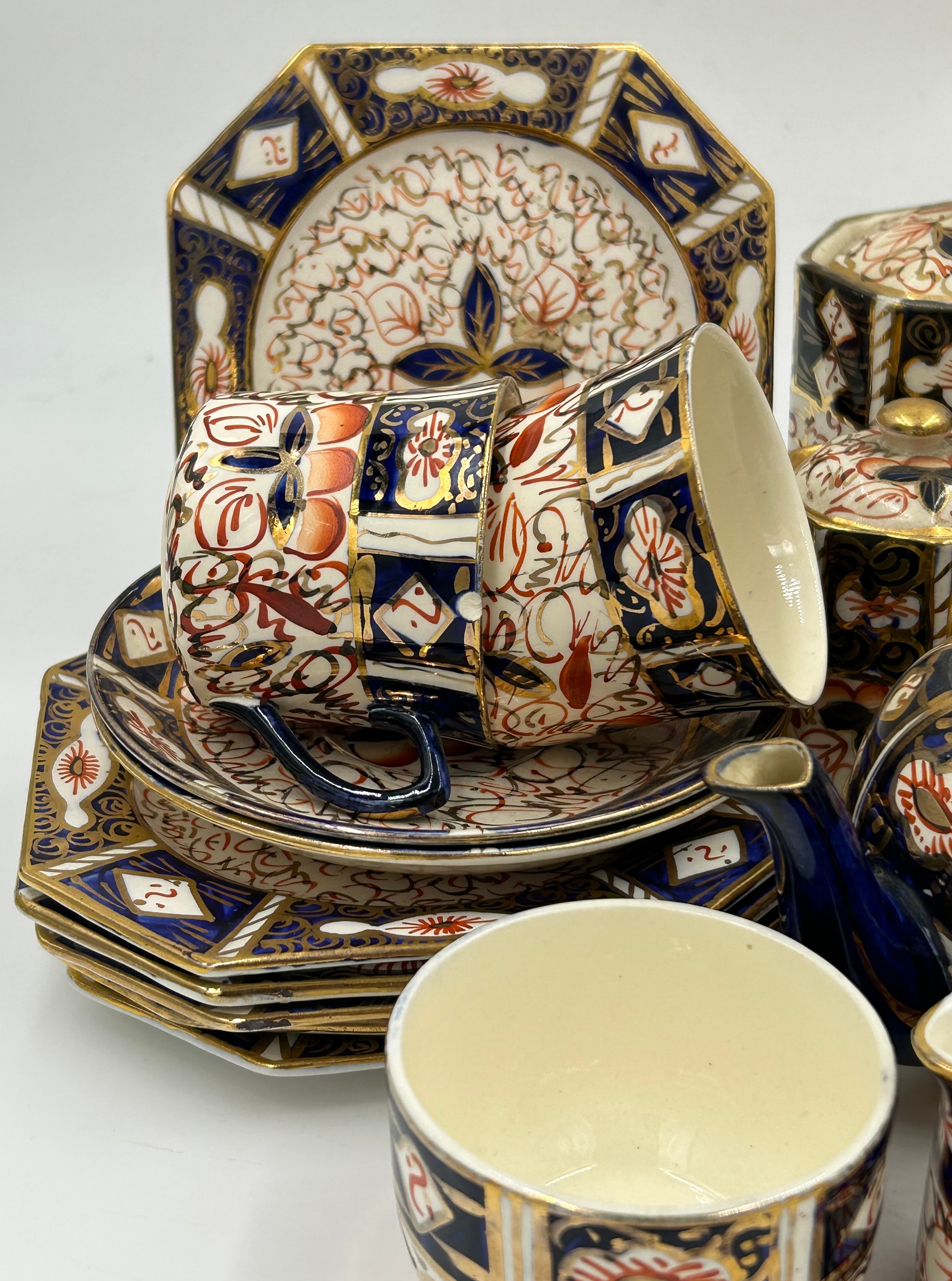 Selection of Wade Heath/Arthur Wood Imari style cereamics consisting of twin style biscuit barrel; - Image 3 of 9