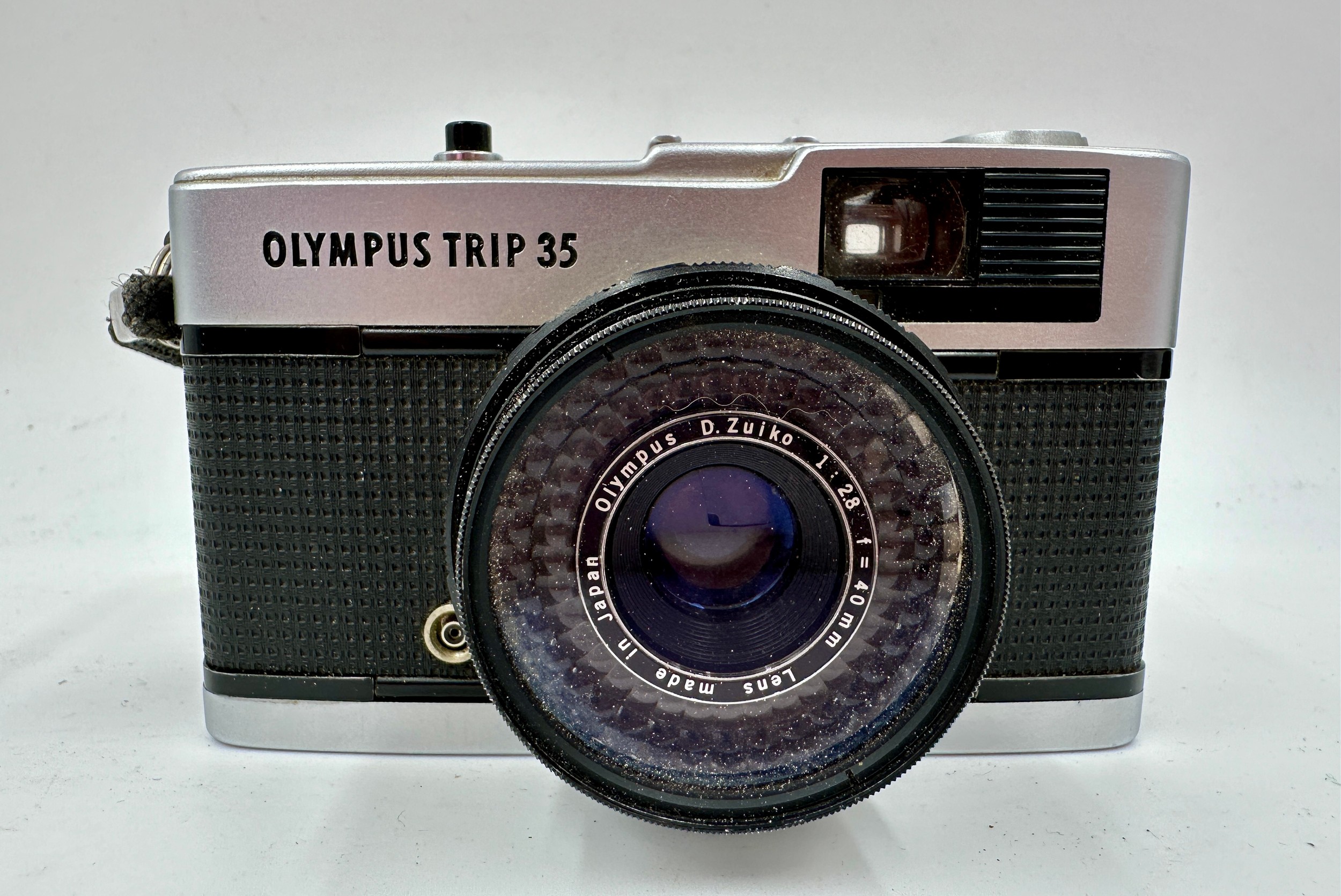 An Olympus Trip 35mm camera.