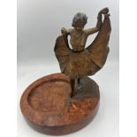 A 19thC Franz Bergman (Austrian/American 1861-1936) bronze figure depicting an exotic dancer. The