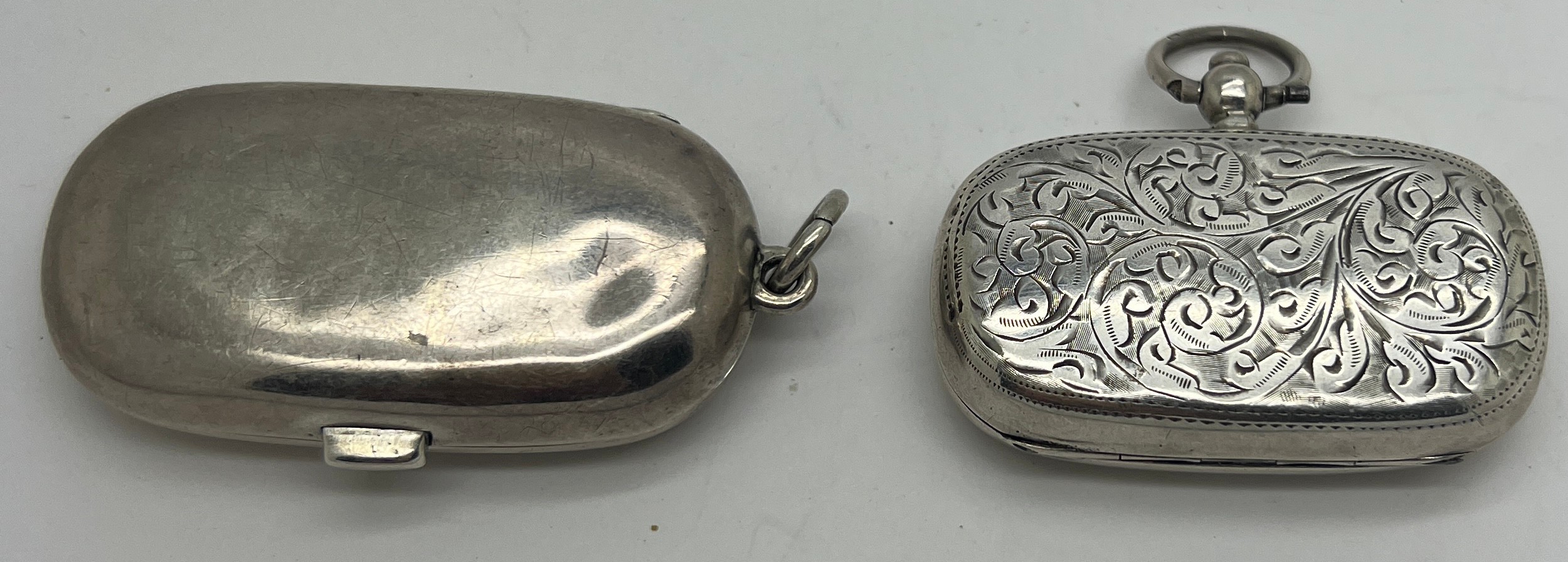 Two hallmarked silver sovereign and half sovereign holders. Birmingham 1900, maker Rolason - Image 2 of 4