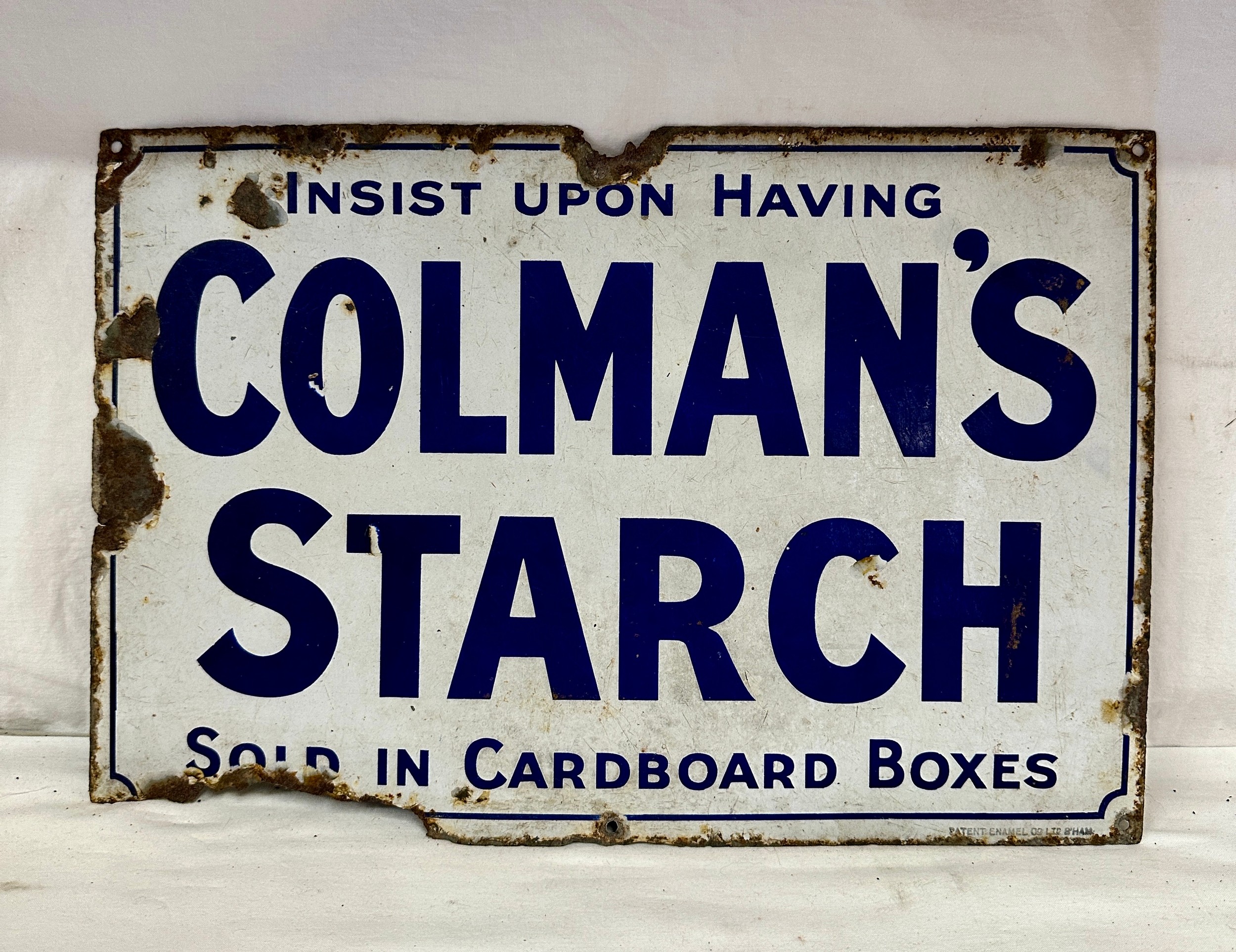 An original enamel 'Colmans Starch' advertising sign measuring 30.5 x 45.5cm. - Bild 2 aus 5
