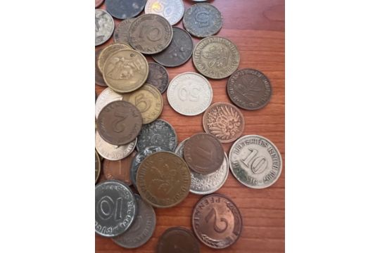 Coins and notes to include mostly German, various dates and values together with crowns Fifty Plastr - Image 8 of 10