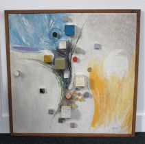 Trewin Copplestone (20th century), mixed media relief, signed in pencil, 60cm by 61cm (a/f)