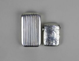 A George III silver snuff box reeded rectangular shape with cut corners, maker Thomas Willmore,