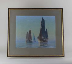 Paul Jobert (1863-1942), sailing boats, gouache, signed, 36cm by 43.5cm