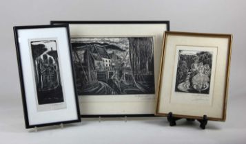 Stefan Mrozewski (1894-1975), five 1930s wood engravings, various subjects to include Tower Bridge